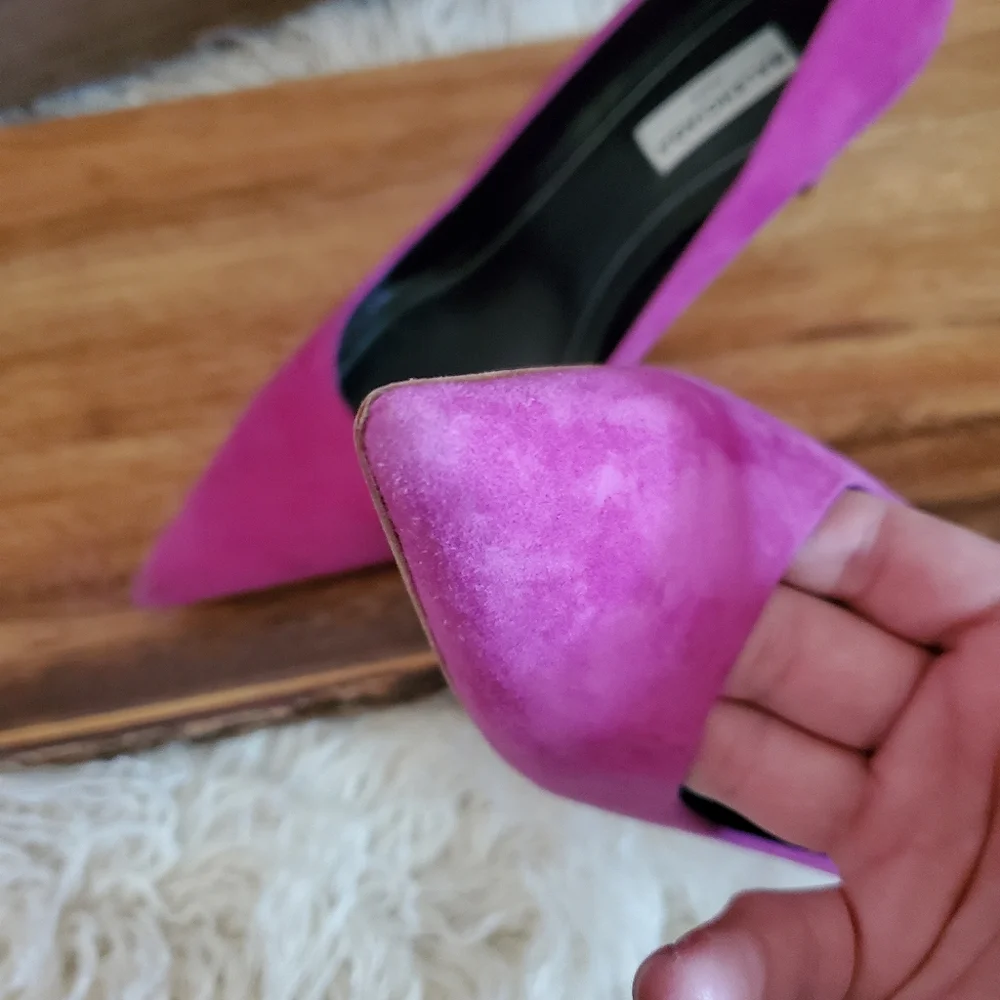 Balenciaga Magenta Suede Point Toe Heels - Picture 5 of 6